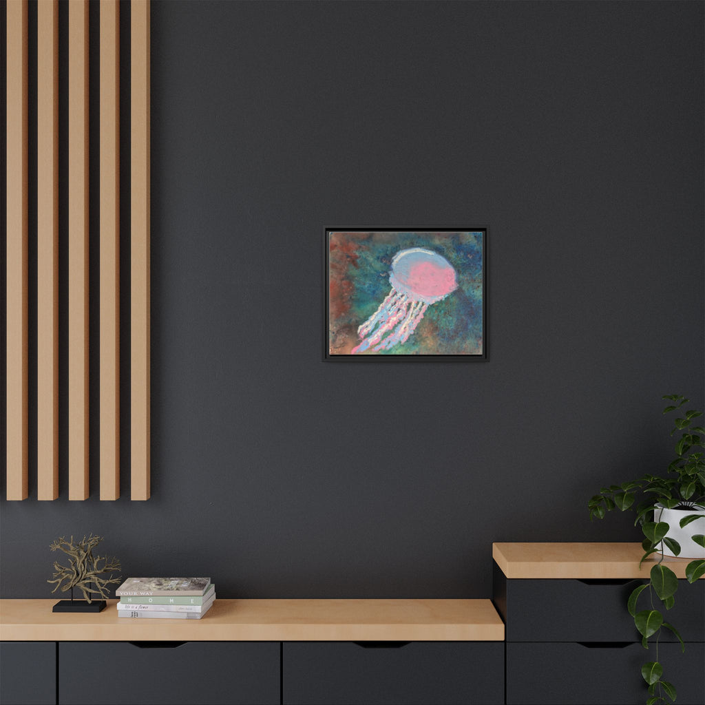 Jellyfish Watercolor Framed Canvas