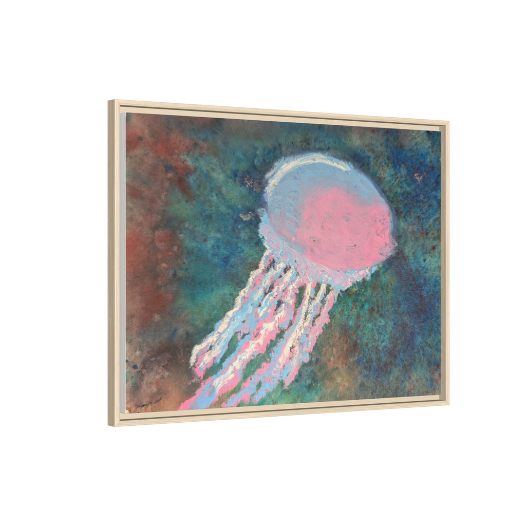 Jellyfish Watercolor Framed Canvas