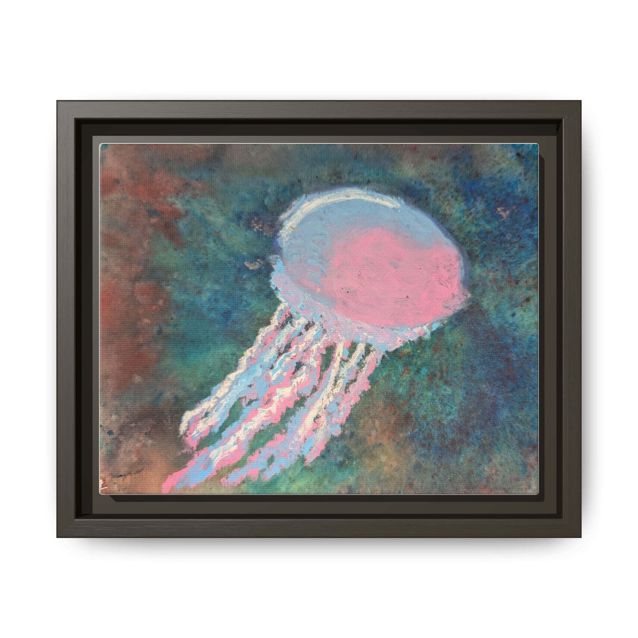 Jellyfish Watercolor Framed Canvas