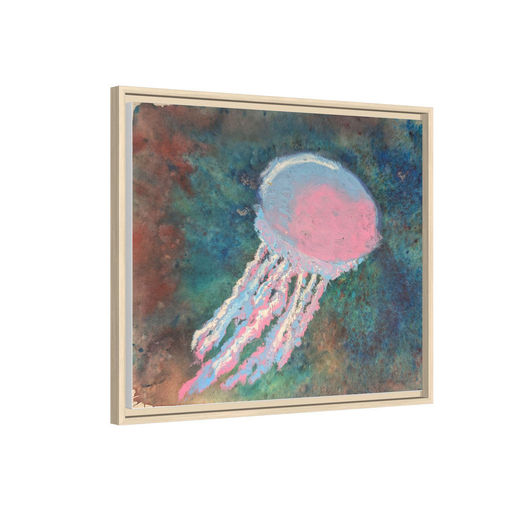 Jellyfish Watercolor Framed Canvas