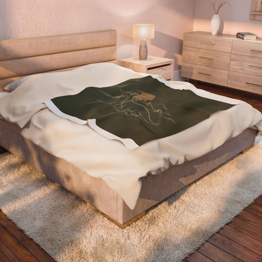 Dinosaur Sunset Plush Blanket