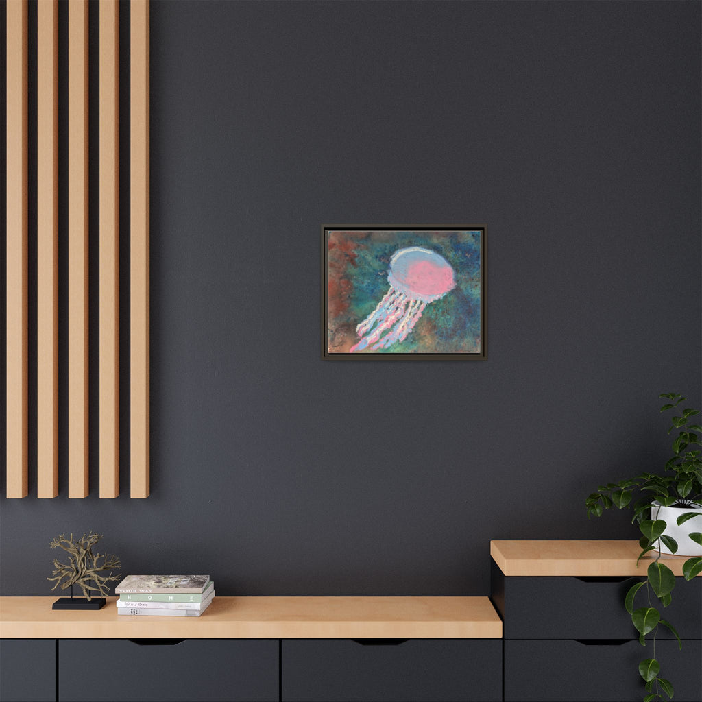 Jellyfish Watercolor Framed Canvas