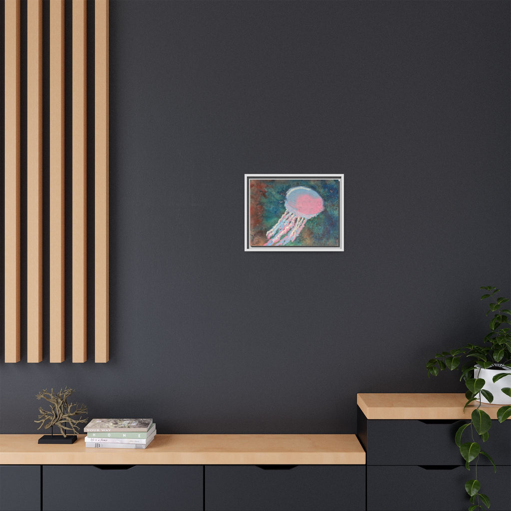 Jellyfish Watercolor Framed Canvas