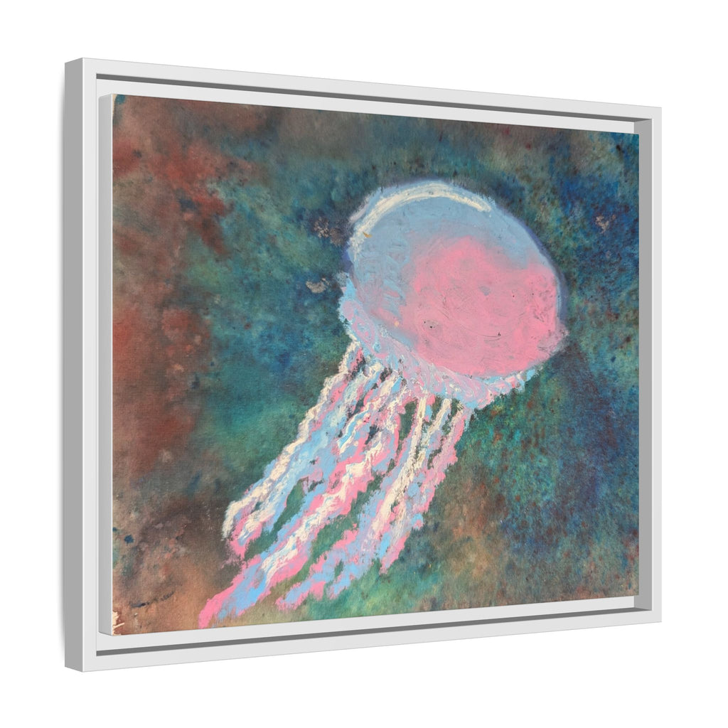 Jellyfish Watercolor Framed Canvas