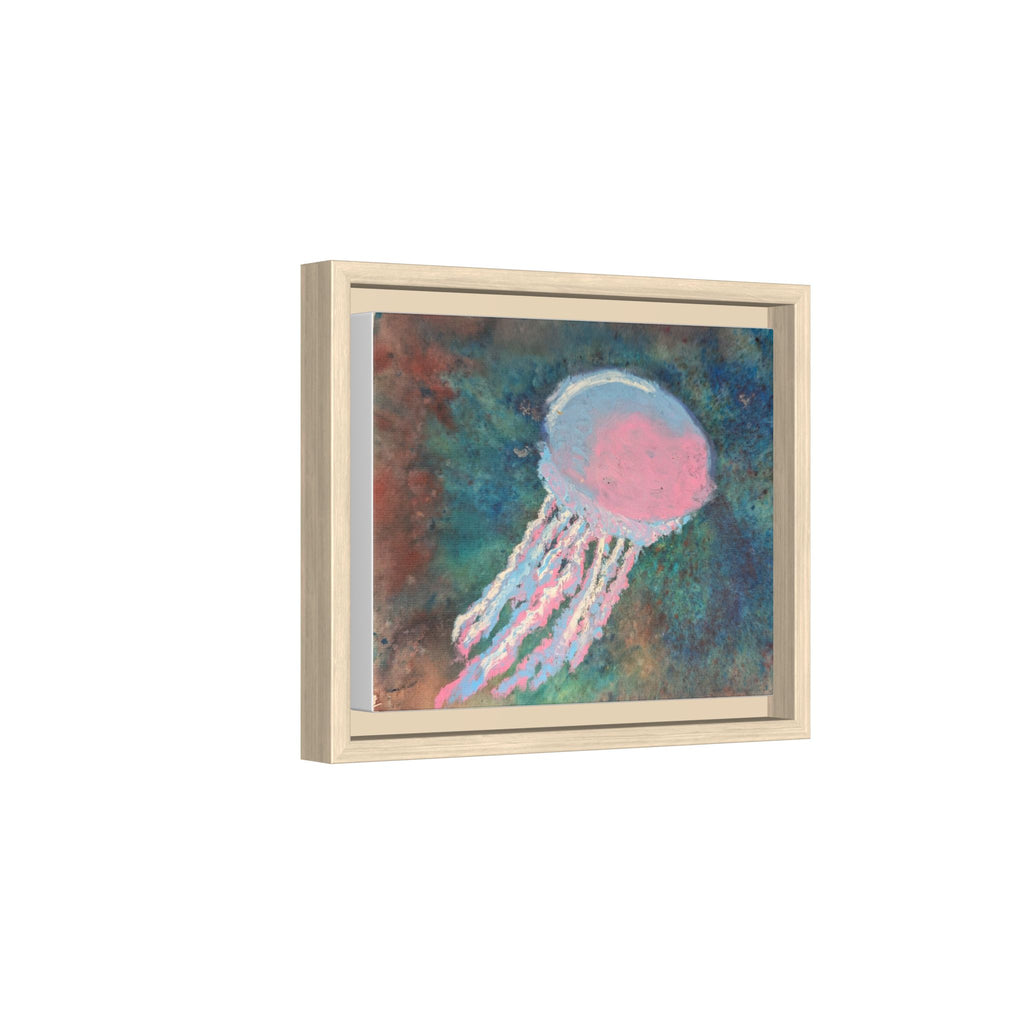 Jellyfish Watercolor Framed Canvas