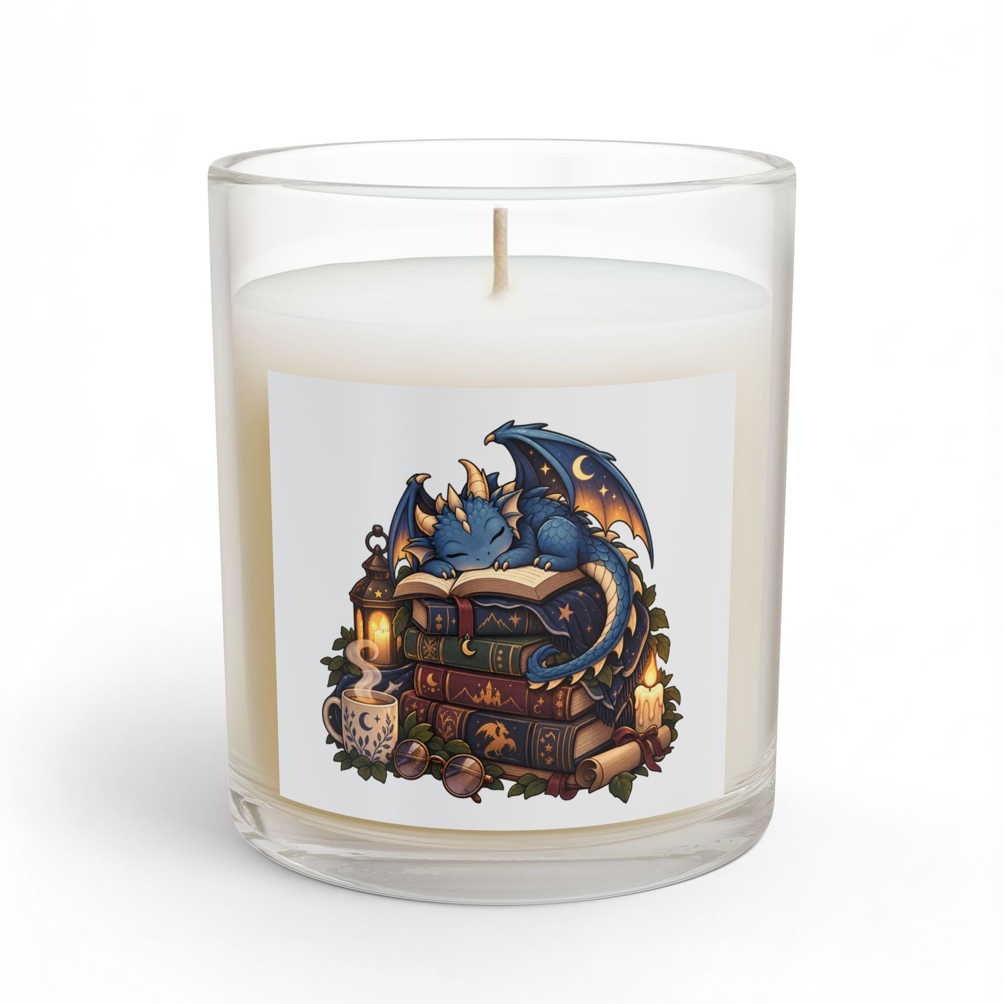 sleepy dragon Glass Candle