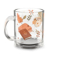 Autumn Cozy Glass Mug — 10oz Fall Books & Tea Design