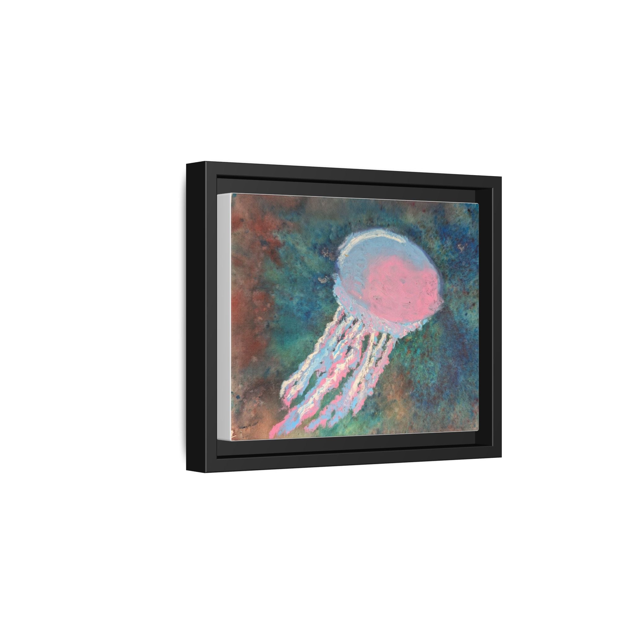 Jellyfish Watercolor Framed Canvas
