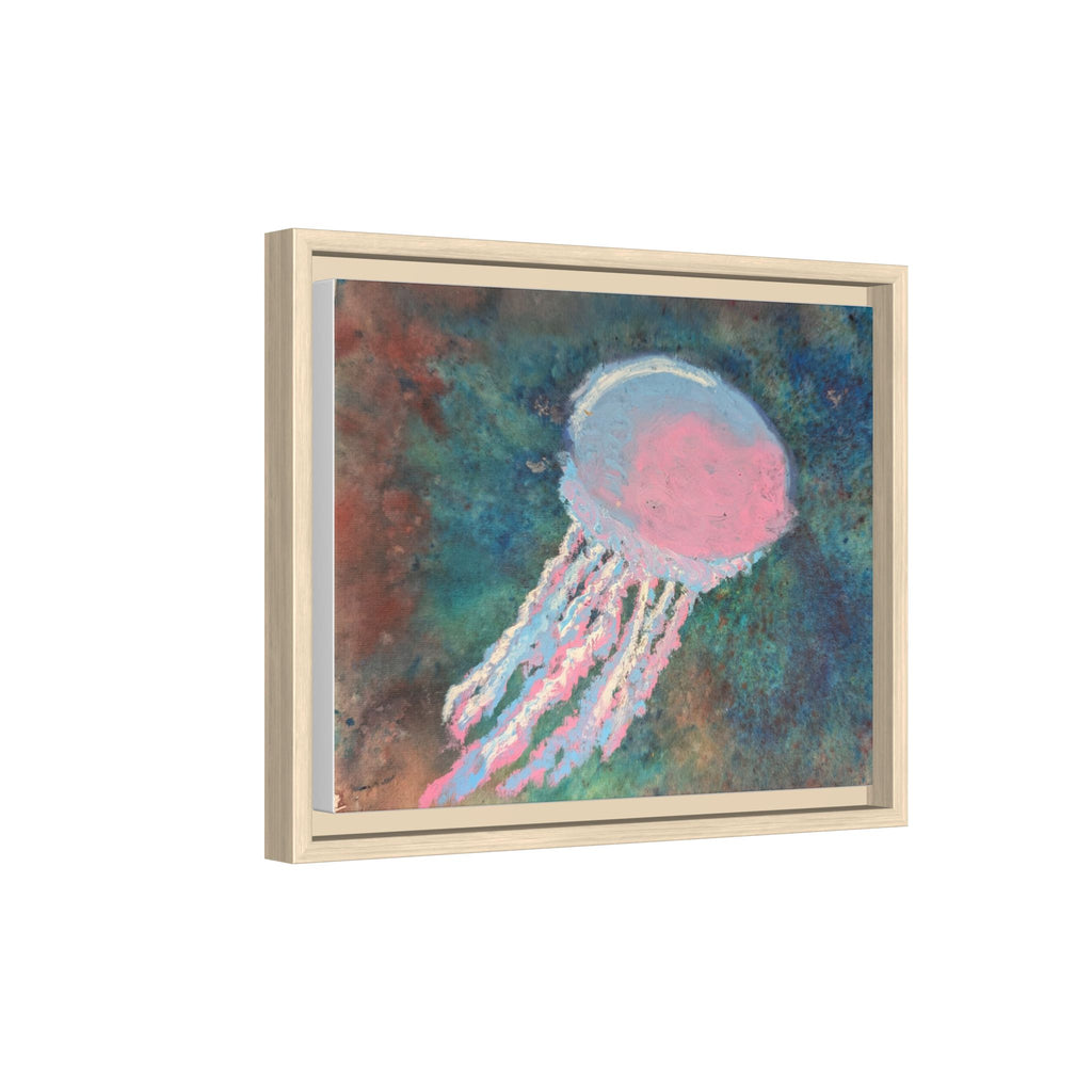 Jellyfish Watercolor Framed Canvas