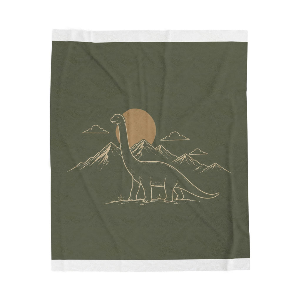Dinosaur Sunset Plush Blanket