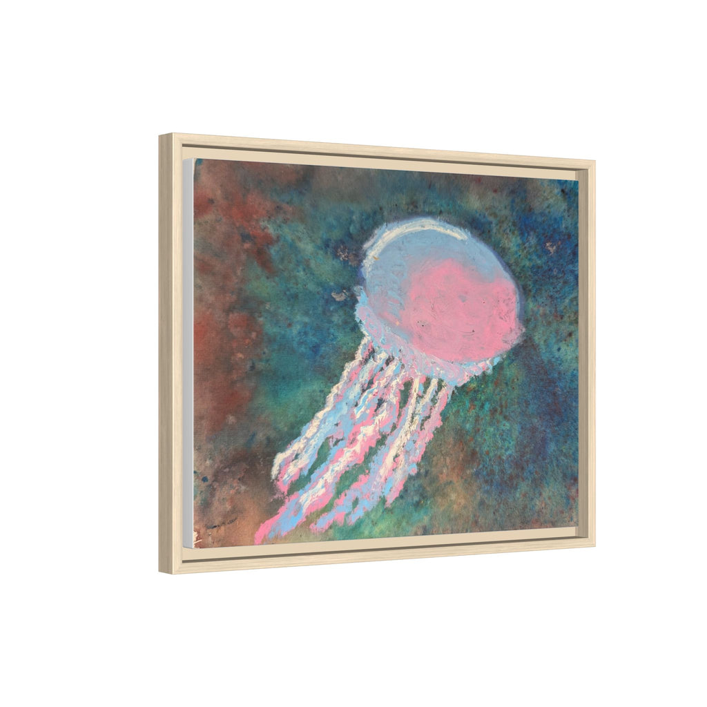 Jellyfish Watercolor Framed Canvas