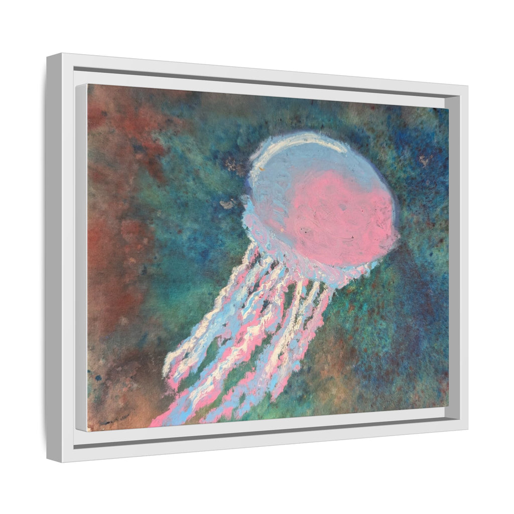 Jellyfish Watercolor Framed Canvas