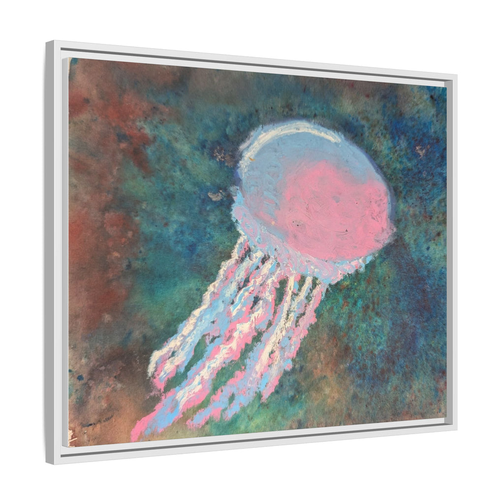Jellyfish Watercolor Framed Canvas