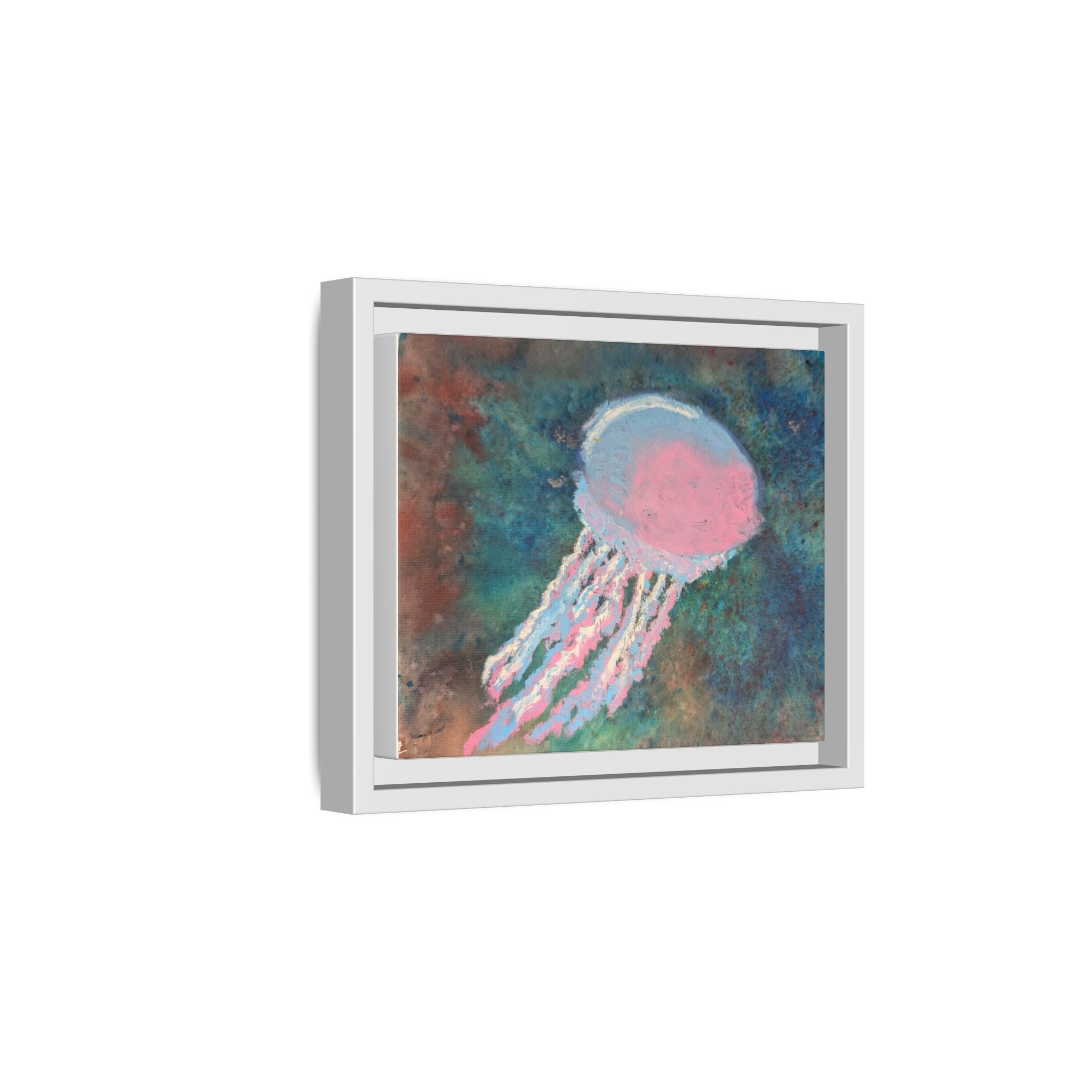 Jellyfish Watercolor Framed Canvas