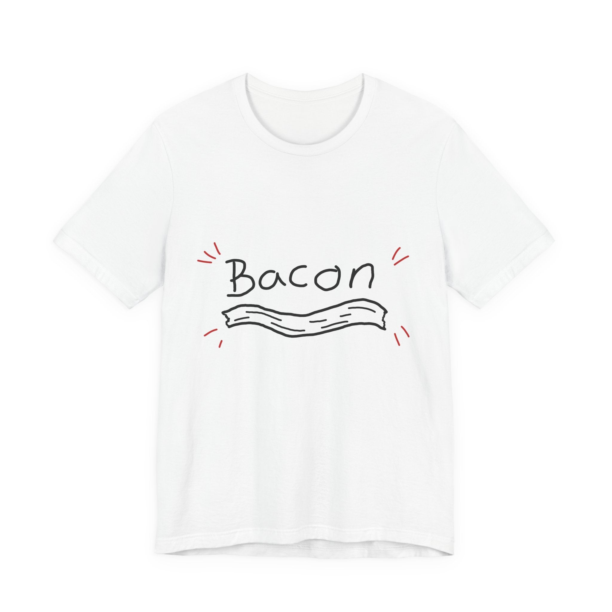 Bacon Doodle T-Shirt — Cute Handwritten Bacon Tee for Food Lovers