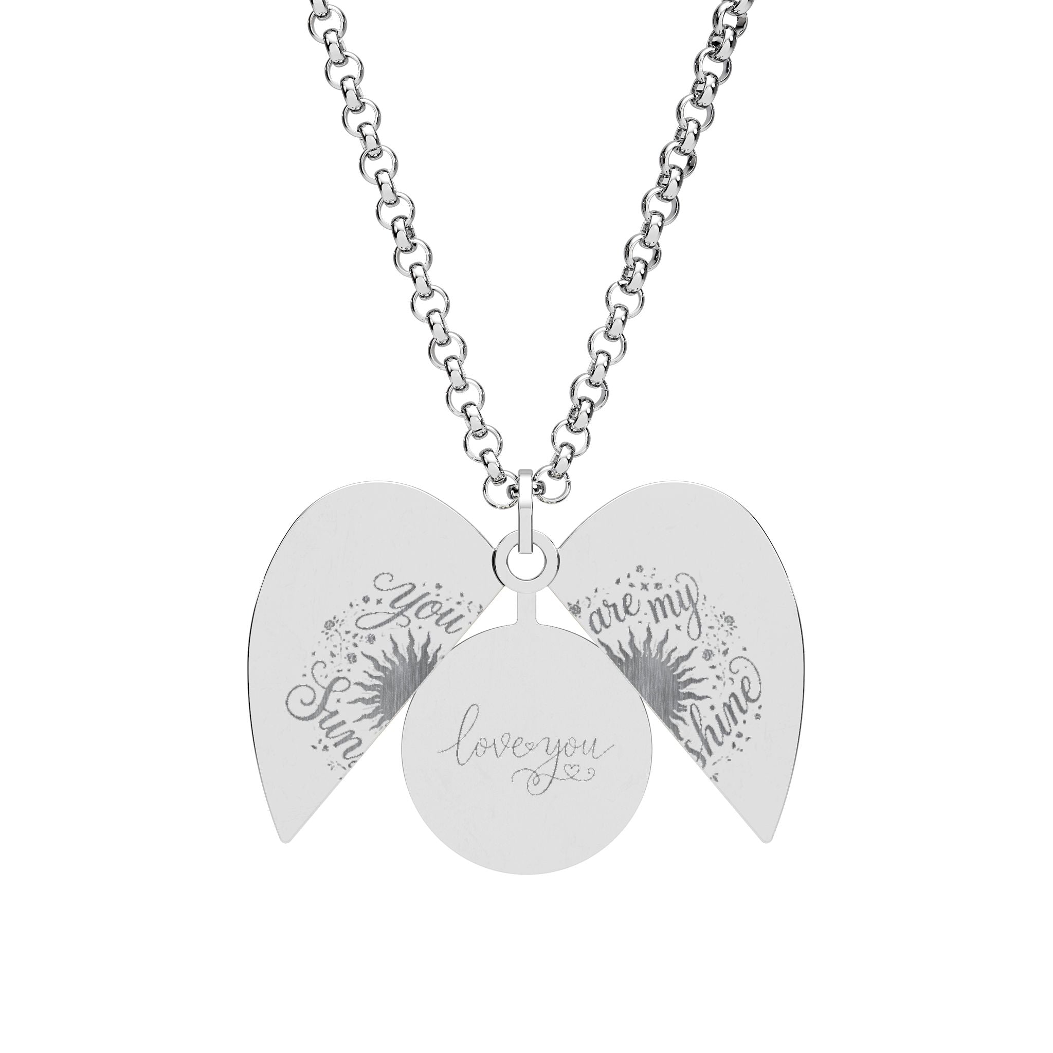 Hidden Message Engraved Heart Necklace — Secret Split Pendant Gift
