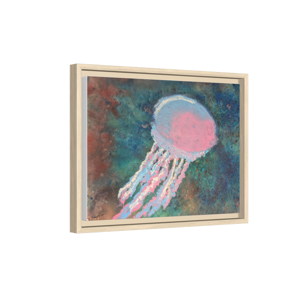 Jellyfish Watercolor Framed Canvas