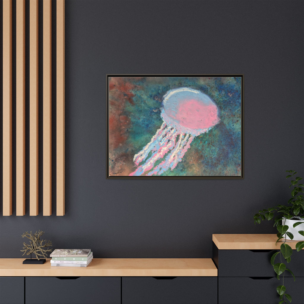 Jellyfish Watercolor Framed Canvas