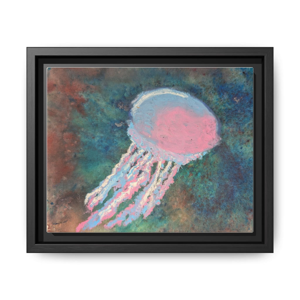 Jellyfish Watercolor Framed Canvas