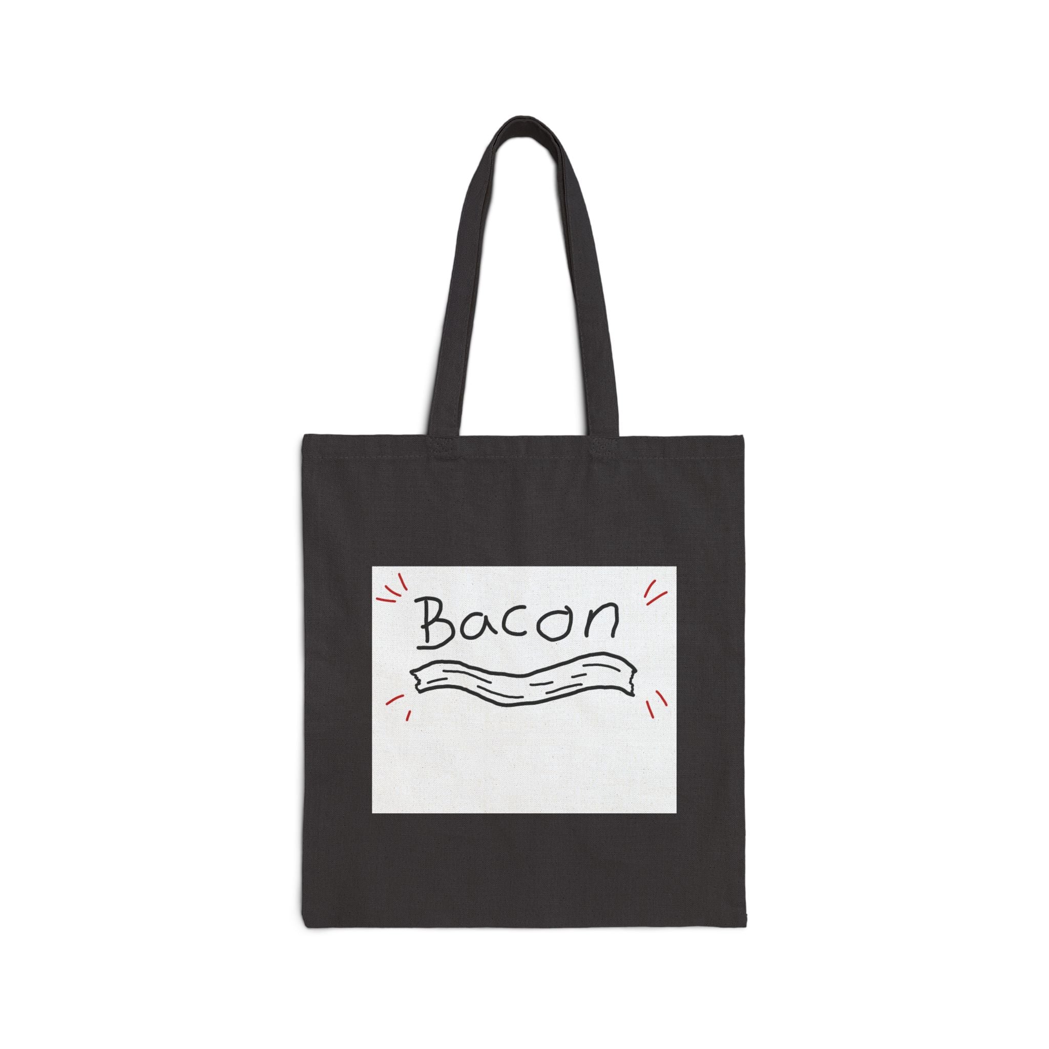 Bacon Canvas Tote Bag — Funny Illustrated Bacon Grocery & Market Shopper