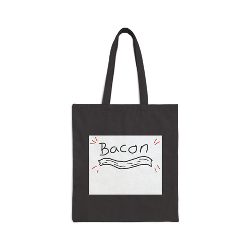 Bacon Canvas Tote Bag — Funny Illustrated Bacon Grocery & Market Shopper