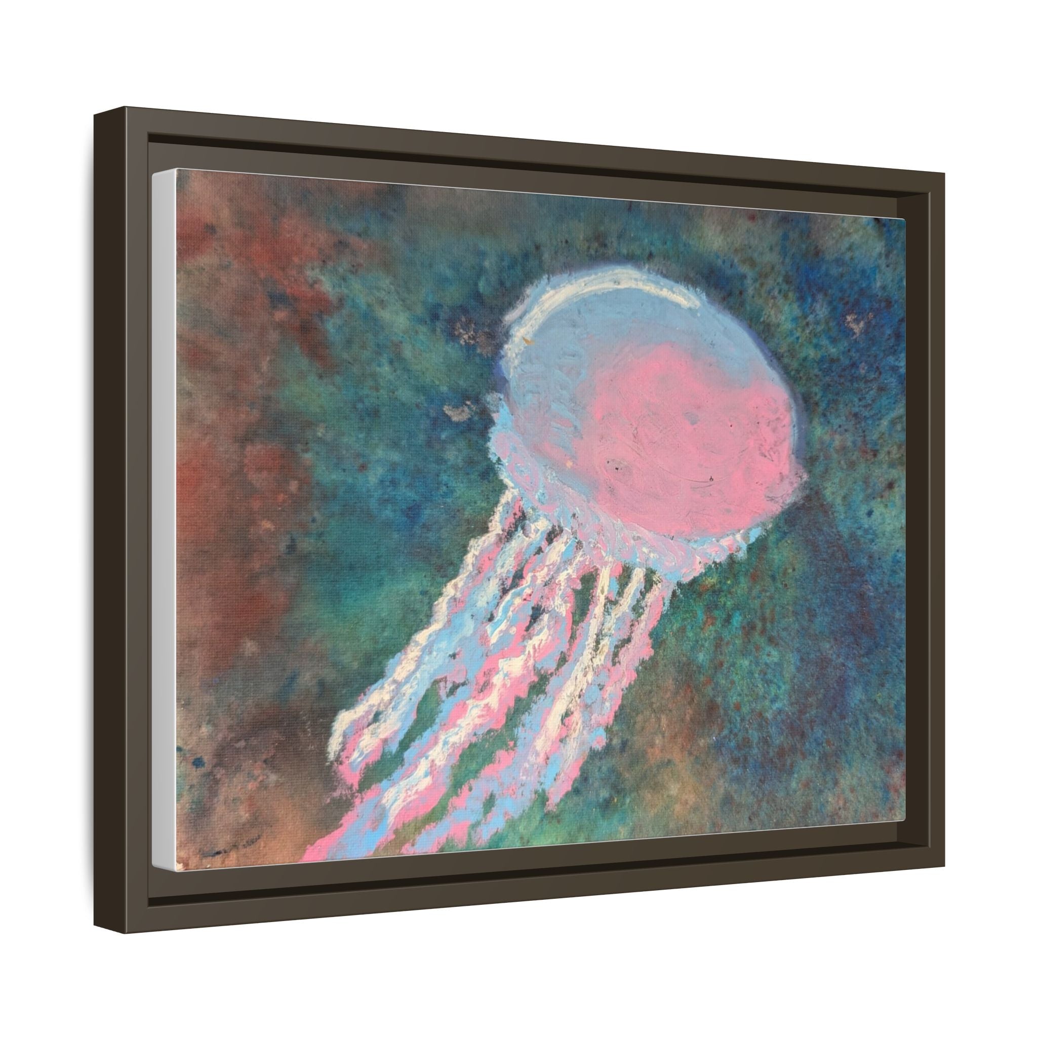 Jellyfish Watercolor Framed Canvas