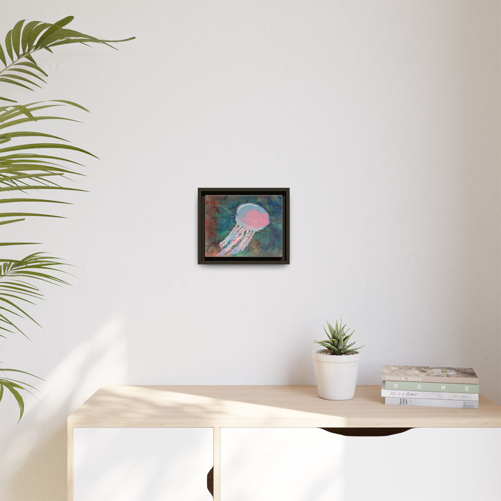 Jellyfish Watercolor Framed Canvas