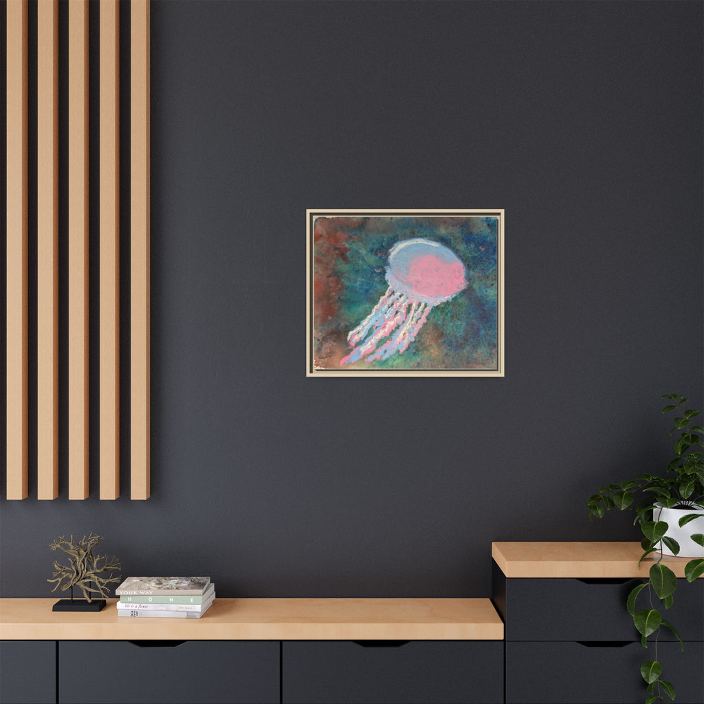 Jellyfish Watercolor Framed Canvas