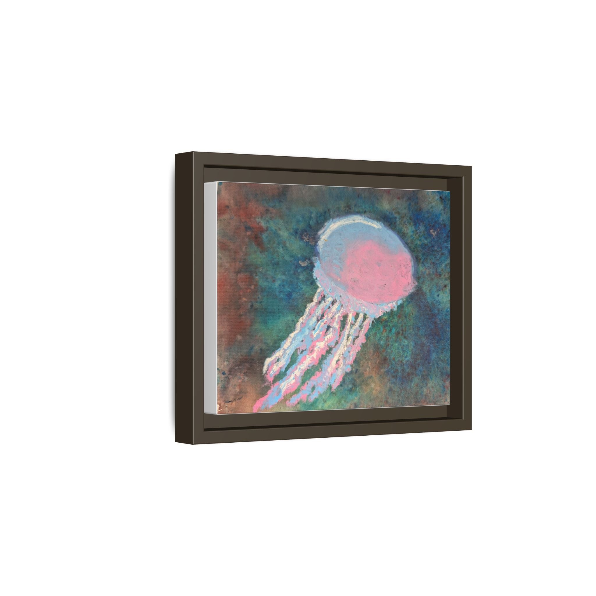 Jellyfish Watercolor Framed Canvas